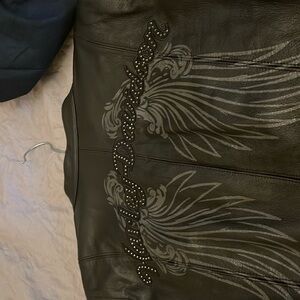 New never worn leather Harley Davidson jacket embellished with silver sparkle
